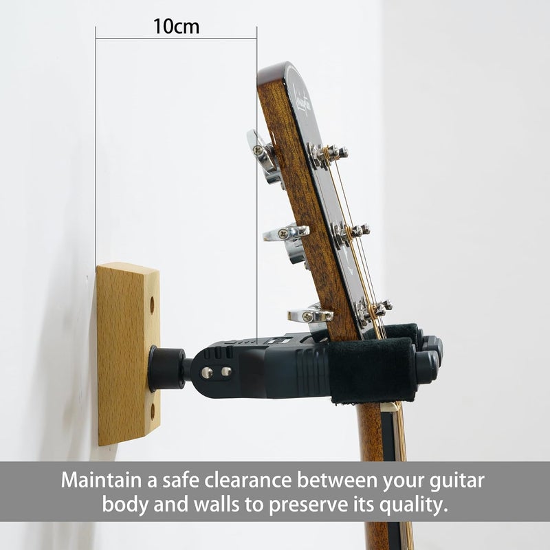 Sondery Guitar Hanger Wall Mount, Auto Lock and Adjustable Hook Holder for Acoustic and Electric Guitar, Ukulele, Bass, Banjo and Mandolin, NOT for Nitro Finish - Image 5